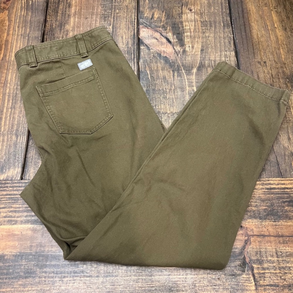 Eddie Bauer Women Olive Green Utility Pants Cargo Style Cotton Blend Size‎ 14